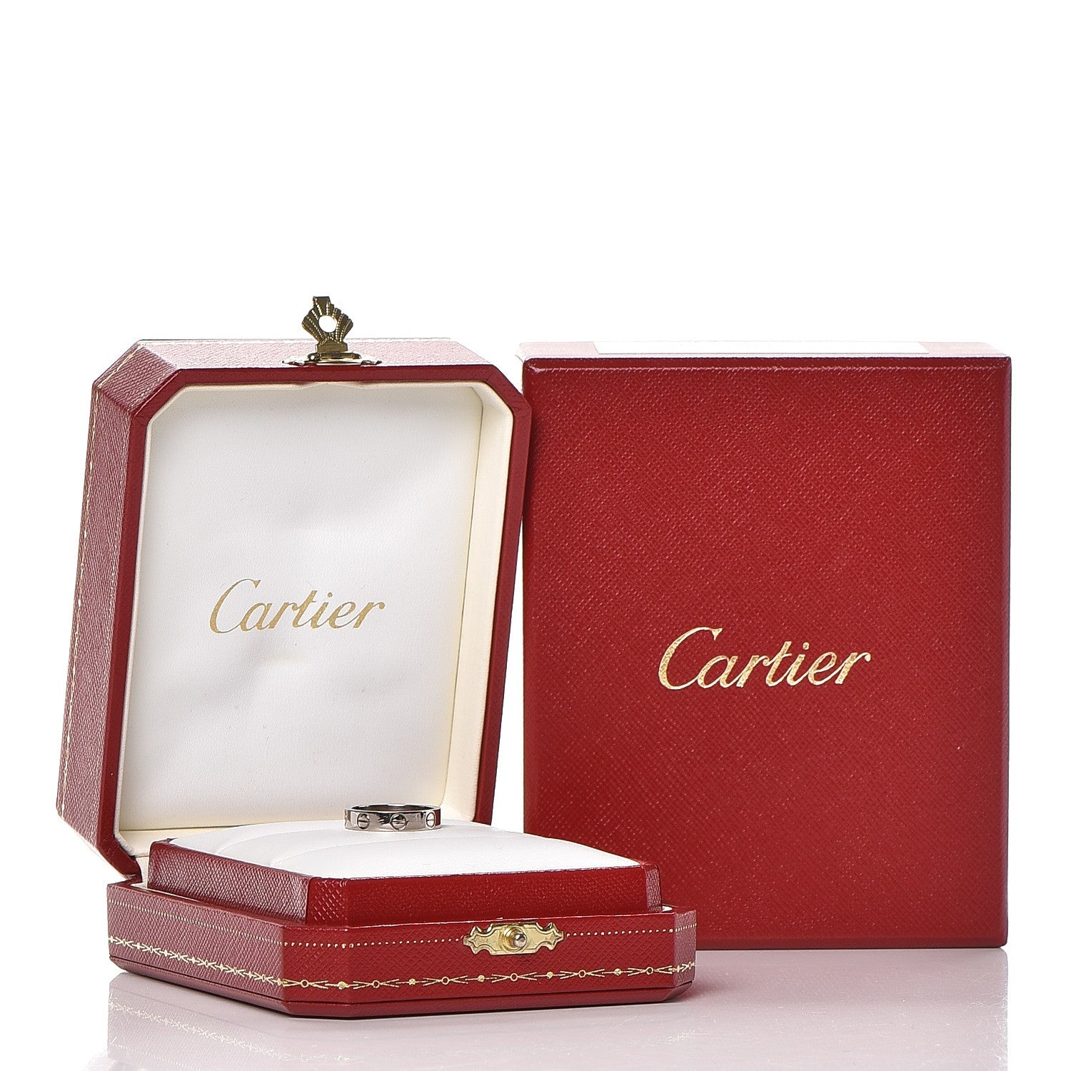 Cartier 18K White Gold 4mm LOVE Wedding Band Ring 47 4.25 4 of 4
