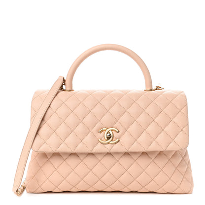 Chanel Caviar Quilted Medium Coco Handle Flap Light Beige 1 of 4