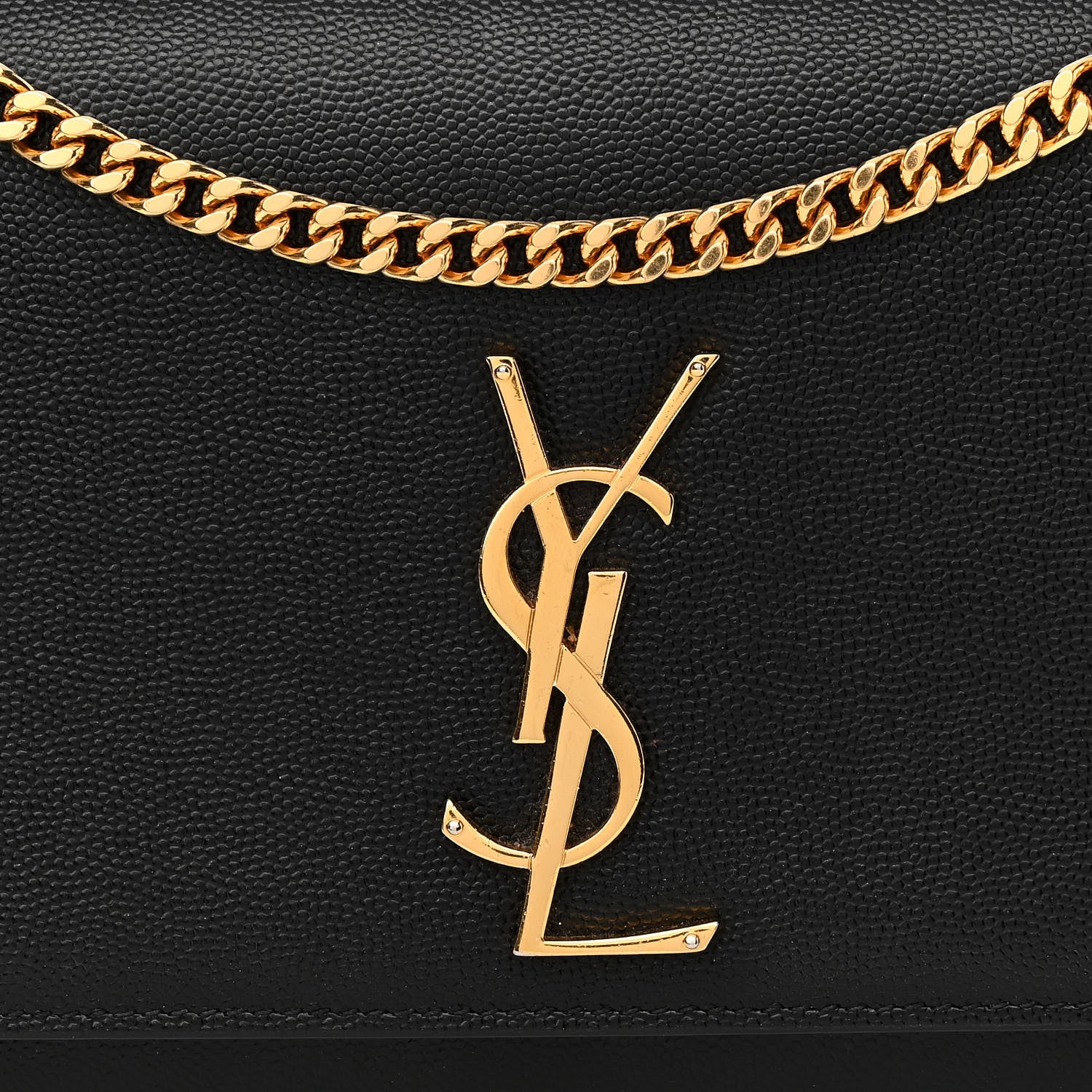 Saint Laurent Grain De Poudre Medium Classic Monogram Kate Satchel Black 8 of 10