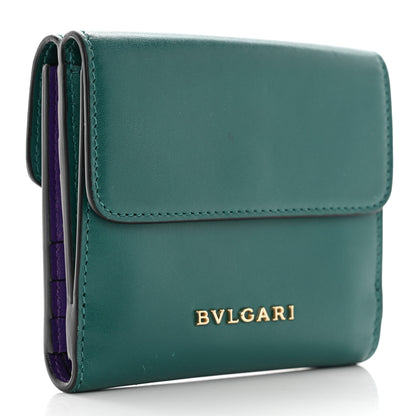 Bulgari Calfskin Serpenti Forever Wallet Emerald Green 4 of 10