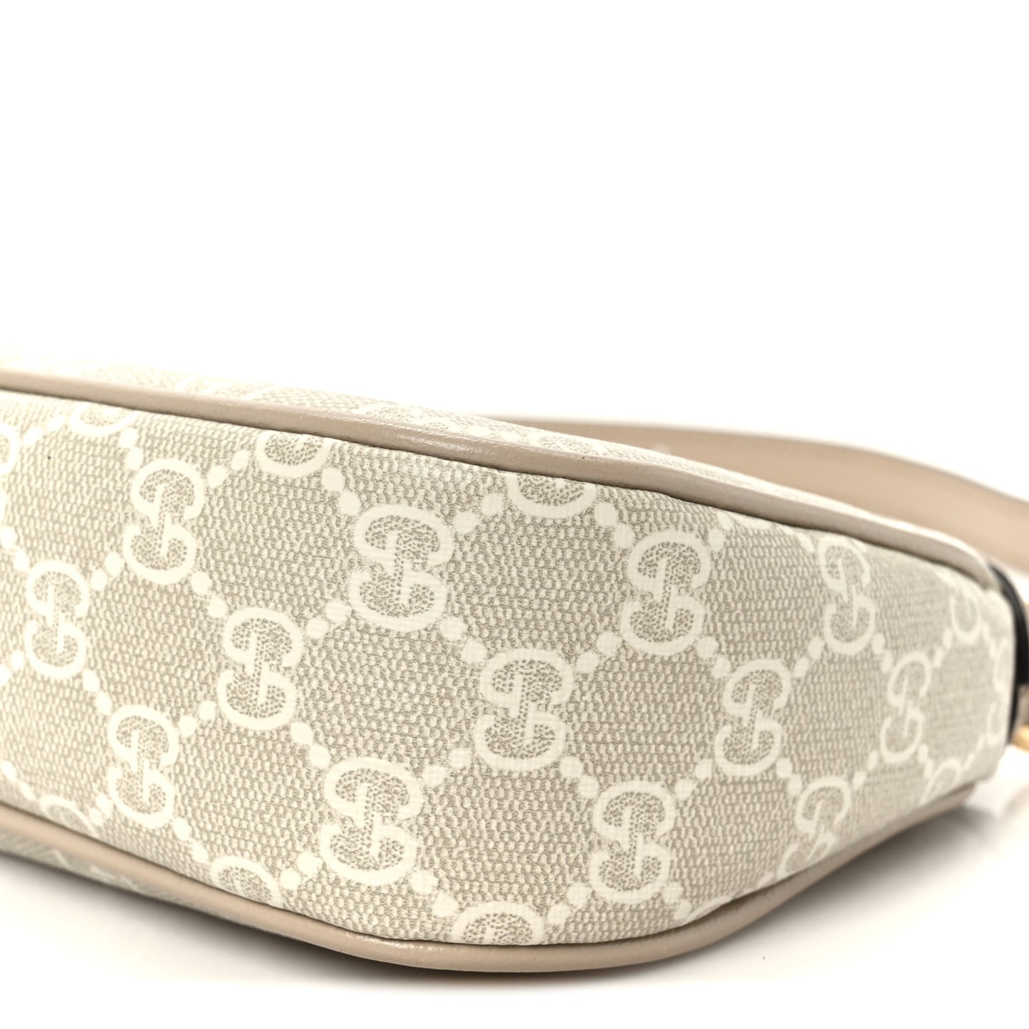 GG Supreme Monogram Textured Dollar Calfskin Small Ophidia Hobo Beige Mystic White Oatmeal