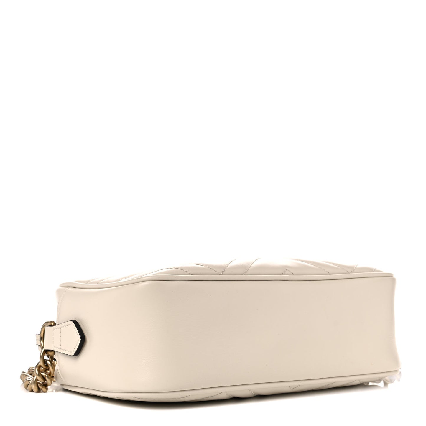 Calfskin Matelasse Small GG Marmont Chain Shoulder Bag White