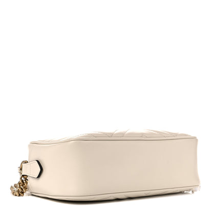 Gucci Calfskin Matelasse Small GG Marmont Chain Shoulder Bag White 4 of 15