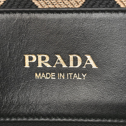Prada Jacquard Saffiano Triangolo Symbole Embroidered Large Tote Black Corda 6 of 13