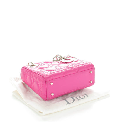 Christian Dior Lambskin Cannage Mini Lady Dior Sorbet 4 of 9