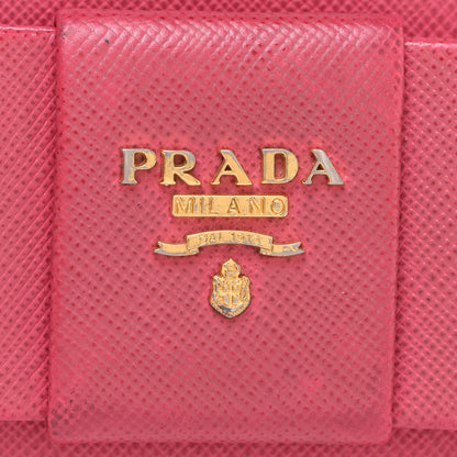 Prada Saffiano Fiocco Bow Flap Wallet Peonia 6 of 11