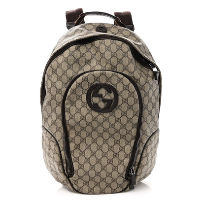 Gucci GG Plus Monogram Interlocking G Medium Backpack Dark Brown 1 of 14