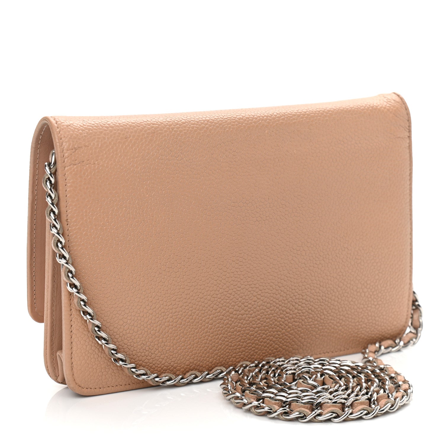 Chanel Caviar Timeless CC Wallet on Chain WOC Dark Beige 3 of 11
