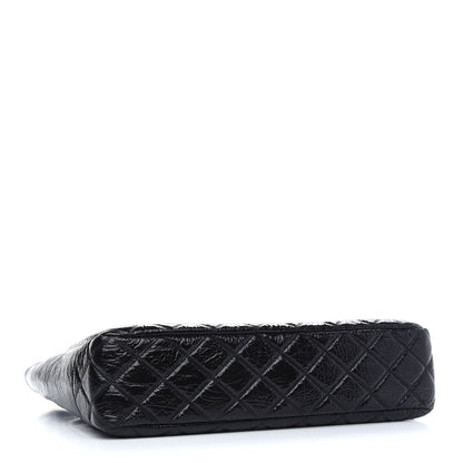 Chanel Shiny Aged Calfskin Quilted Small Shopping Bag Black 4 of 9
