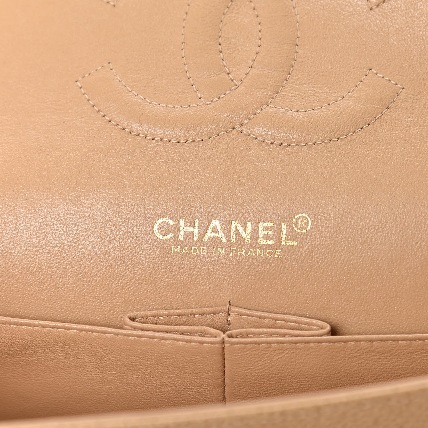 Chanel Caviar Quilted Medium Double Flap Beige 6 of 9