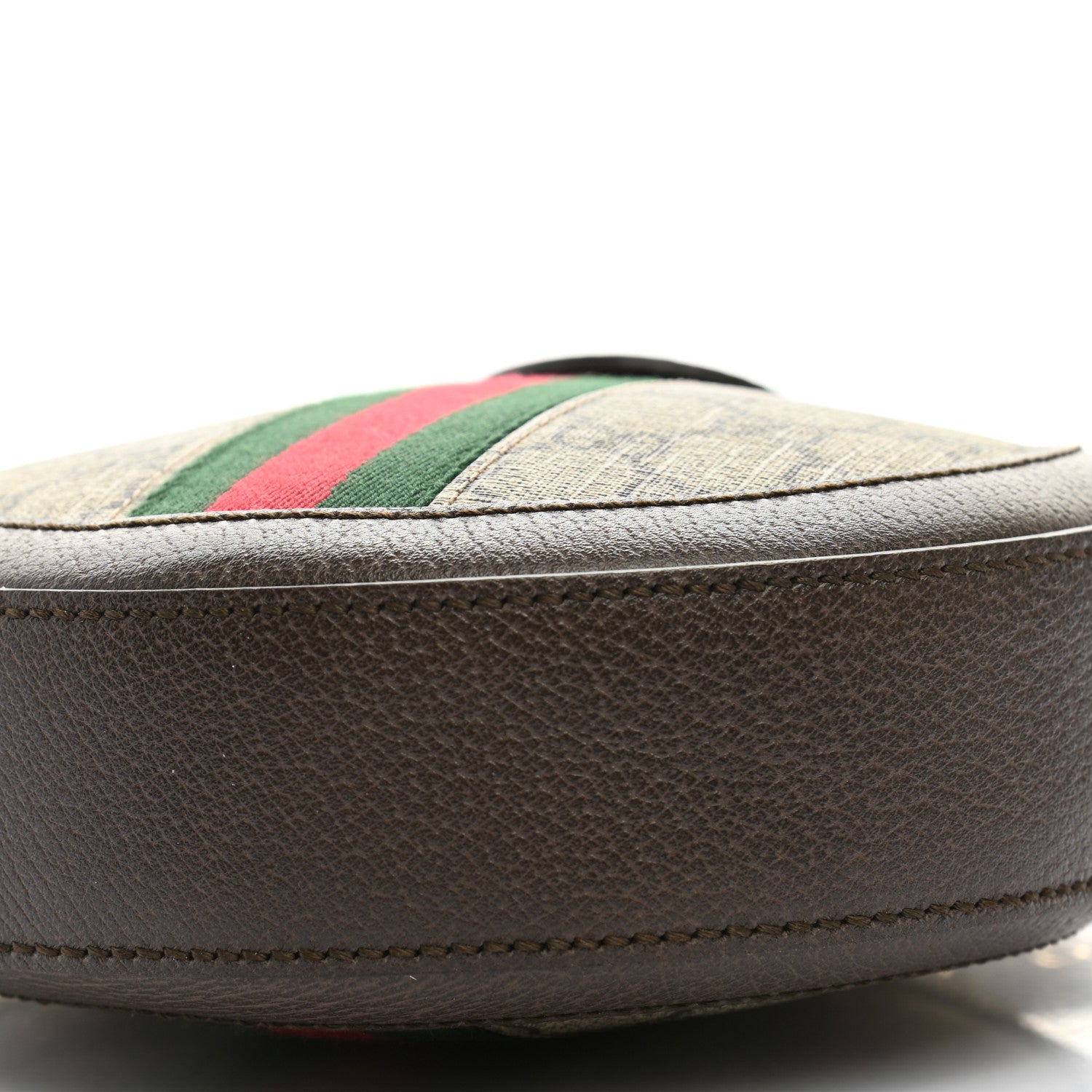 Gucci GG Supreme Monogram Web Mini Ophidia Round Shoulder Bag Brown 10 of 12