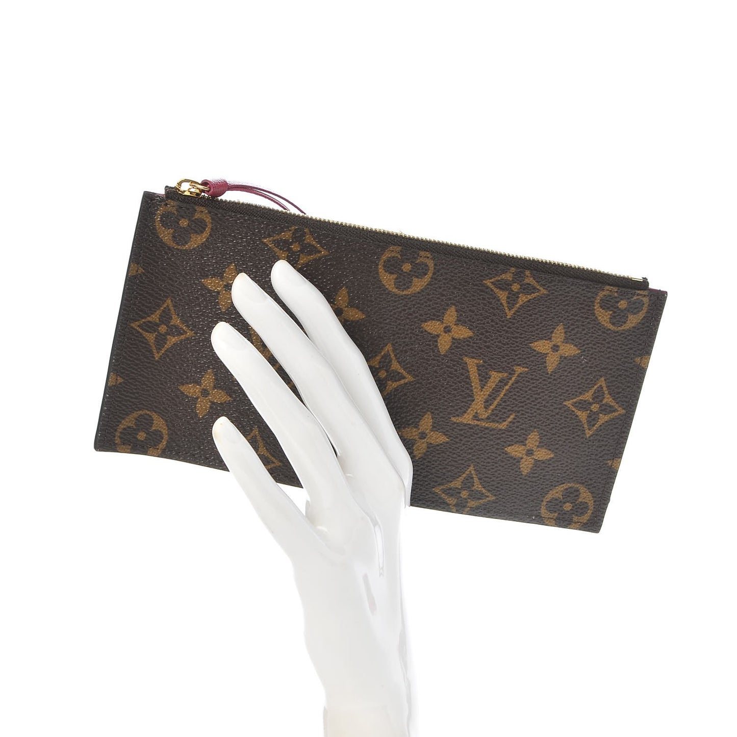 Monogram Felicie Chain Wallet Zippered Insert Fuchsia