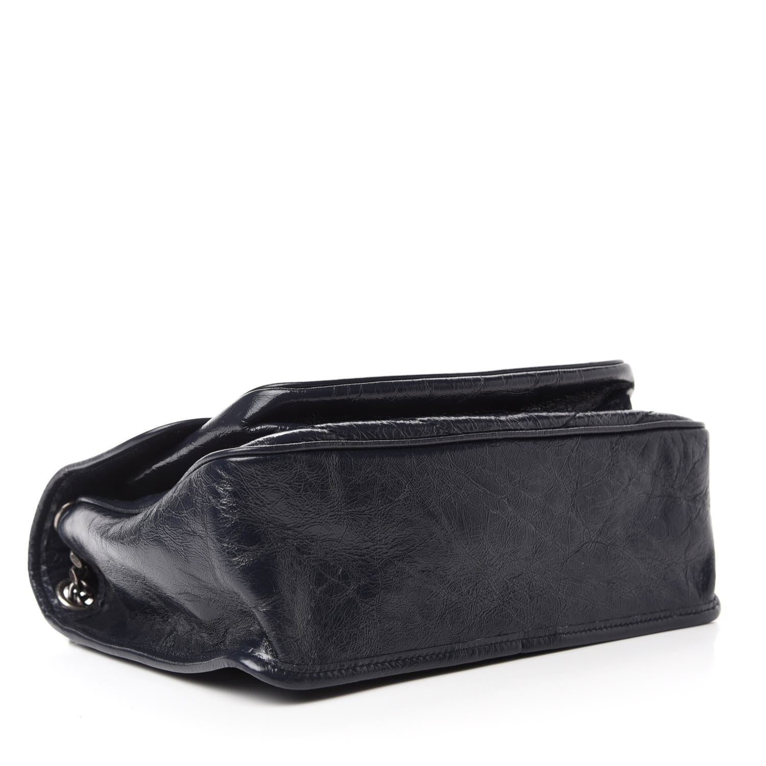 Saint Laurent Crinkled Calfskin Matelasse Monogram Medium Niki Chain Satchel Deep Marine 5 of 12