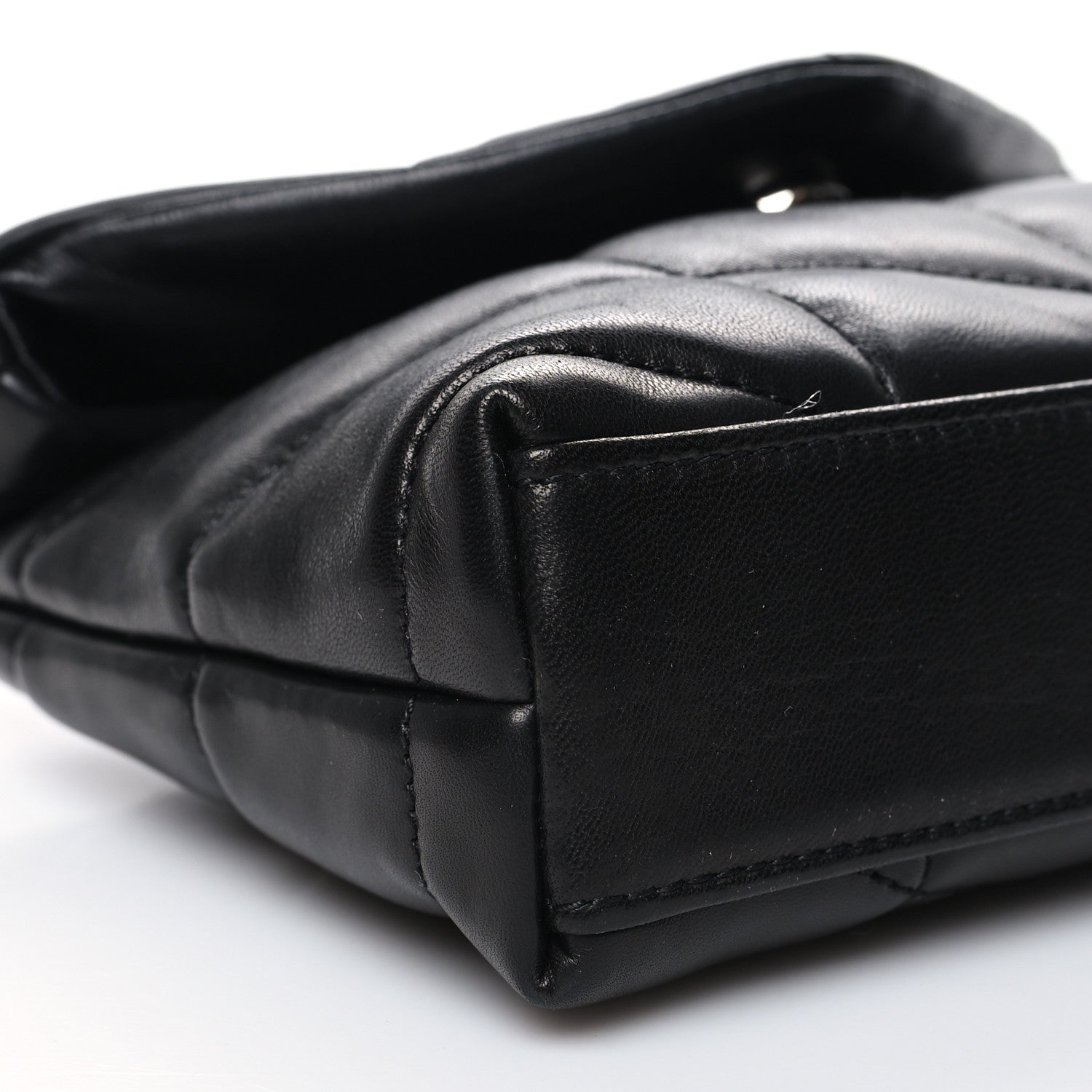 Saint Laurent Lambskin Monogram Loulou Puffer Pouch Clutch Black 11 of 13