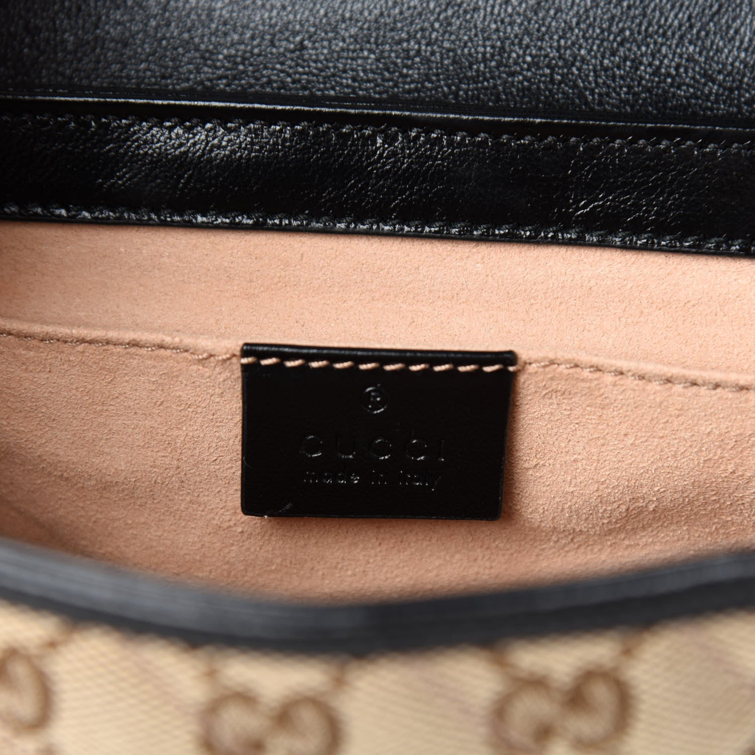 Gucci Monogram Matelasse Diagonal Mini GG Marmont Shoulder Bag Beige Black 8 of 10