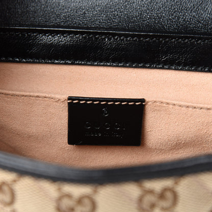 Gucci Monogram Matelasse Diagonal Mini GG Marmont Shoulder Bag Beige Black 8 of 10