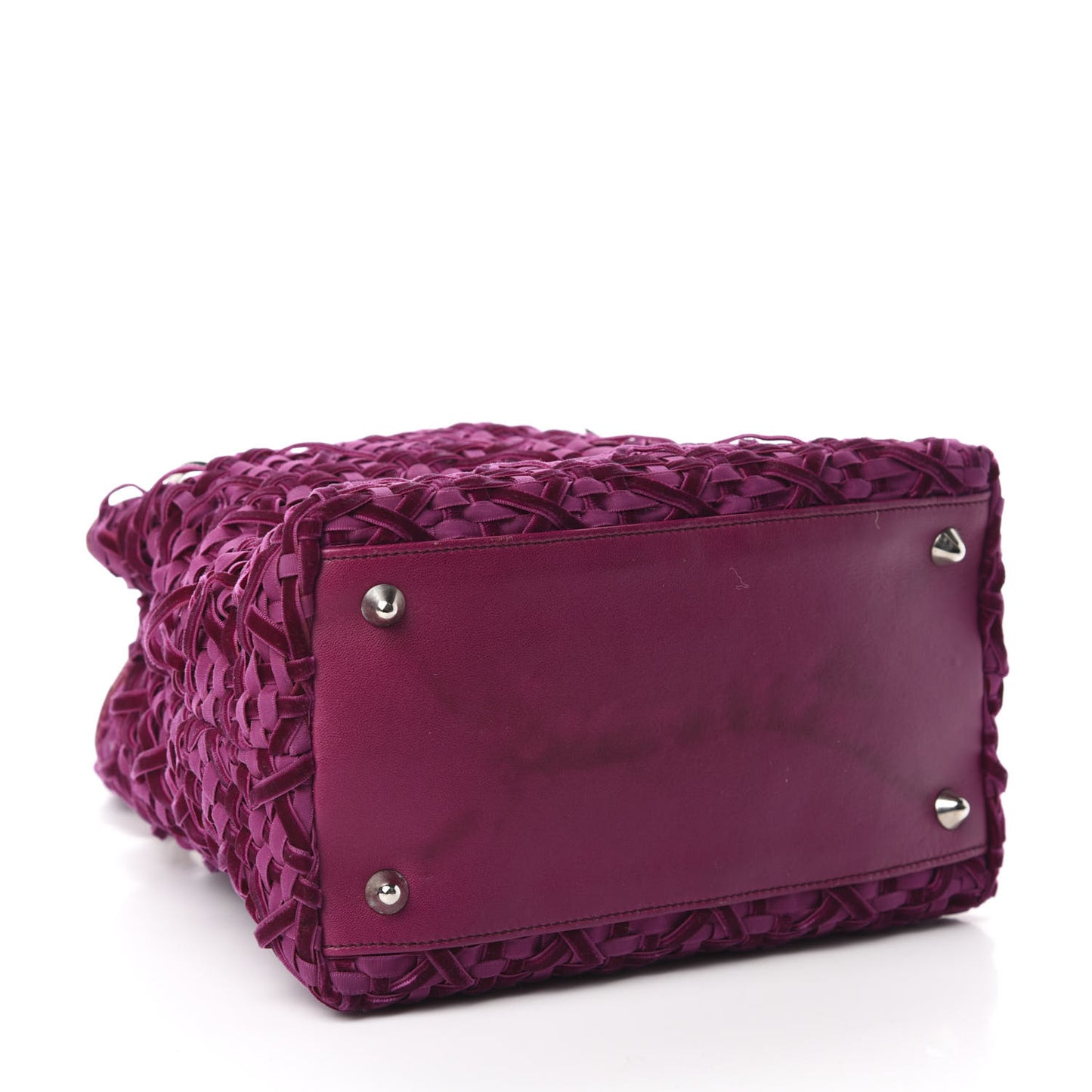 Velvet Woven Small Lady Dior Purple