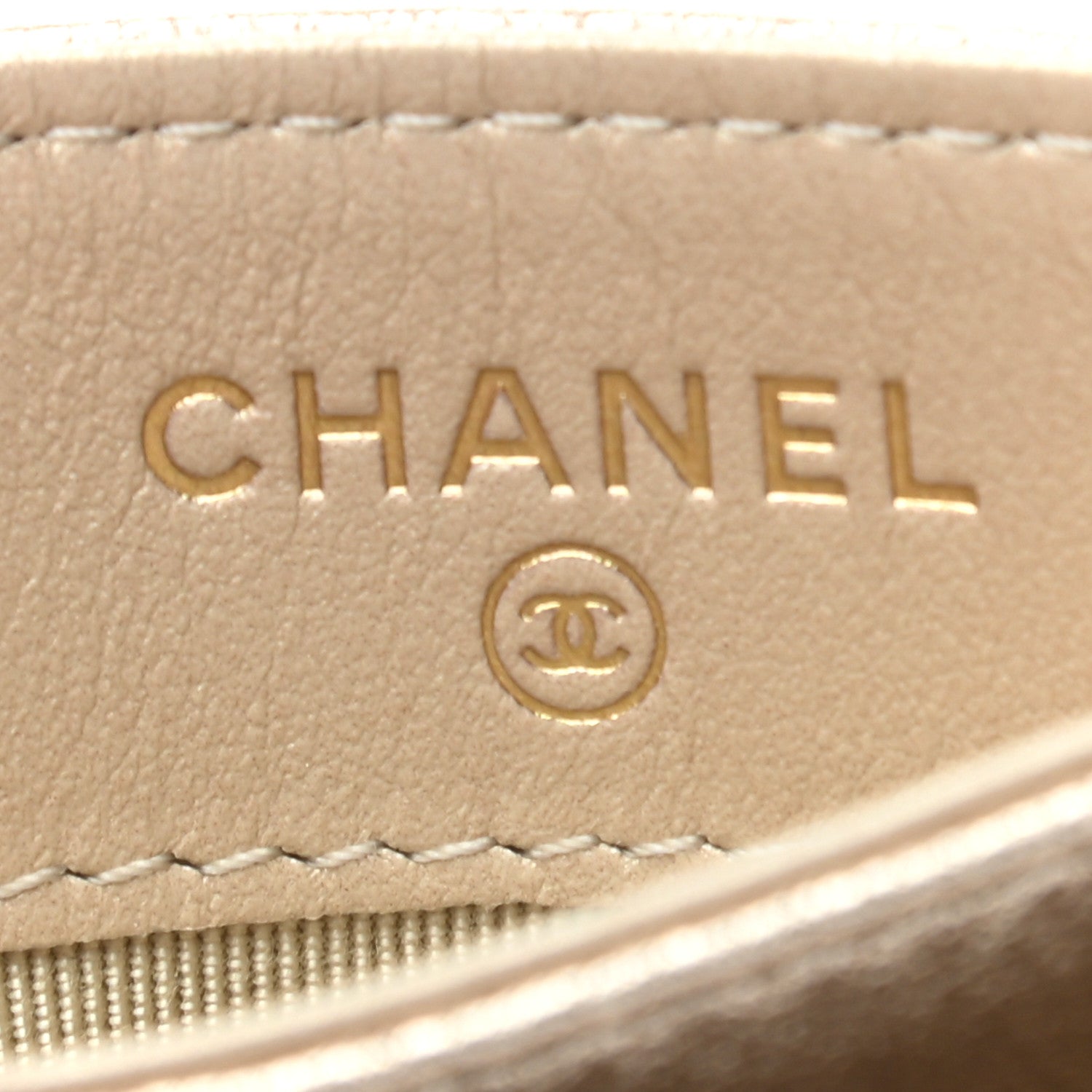 Chanel Metallic Lambskin Quilted CC Card Holder Gold 6 of 8