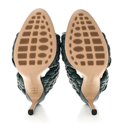 Bottega Veneta Nappa Twisted Padded Intrecciato Curve Slide Sandals 38 Vert Fonce 5 of 7