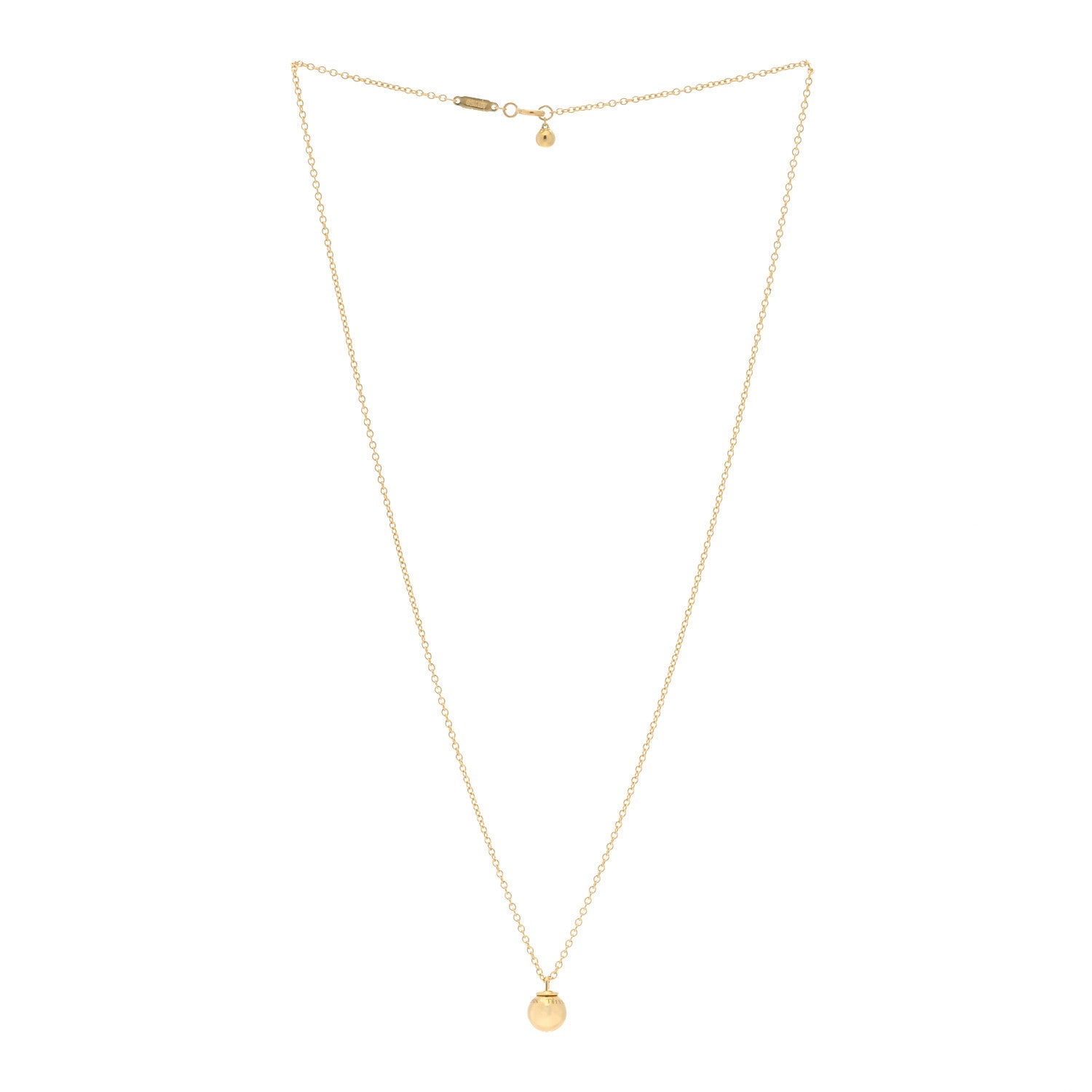 Tiffany 18K Yellow Gold 8mm HardWear Ball Pendant Necklace 3 of 6