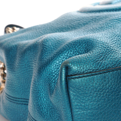 Gucci Metallic Cellarius Calfskin Medium Soho Chain Shoulder Bag Deep Cobalt 12 of 15