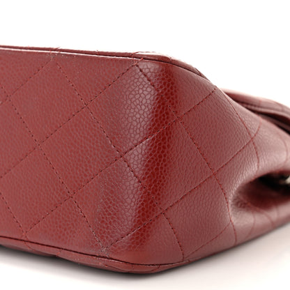 Chanel Caviar Quilted Jumbo Double Flap Dark Red 10 of 14