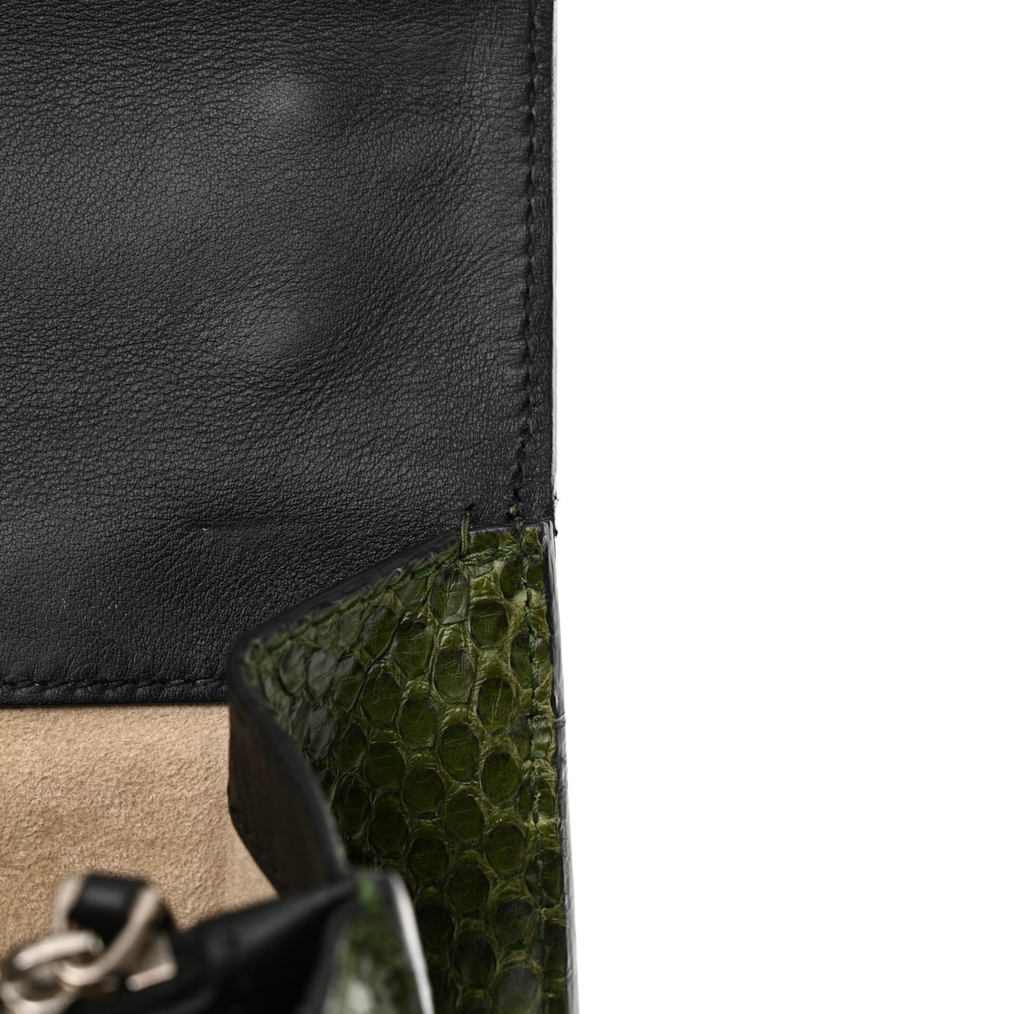 Snakeskin Medium Dionysus Shoulder Bag Green