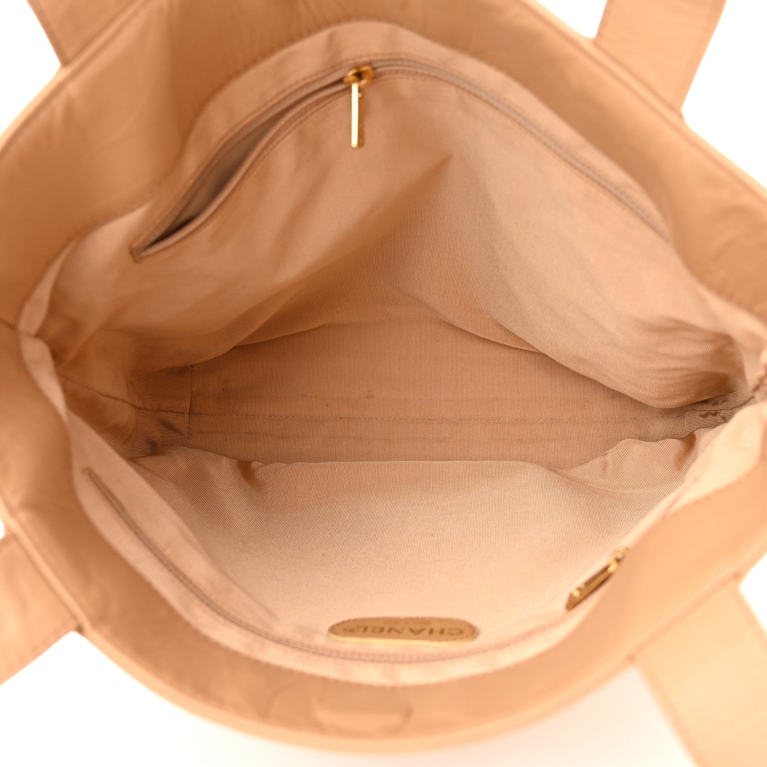 Chanel Calfskin Embossed CC Shoulder Bag Beige 5 of 11