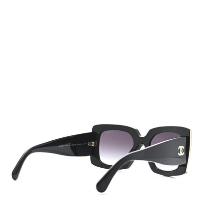 Chanel Acetate Rectangle Sunglasses 5435-A Black 4 of 7