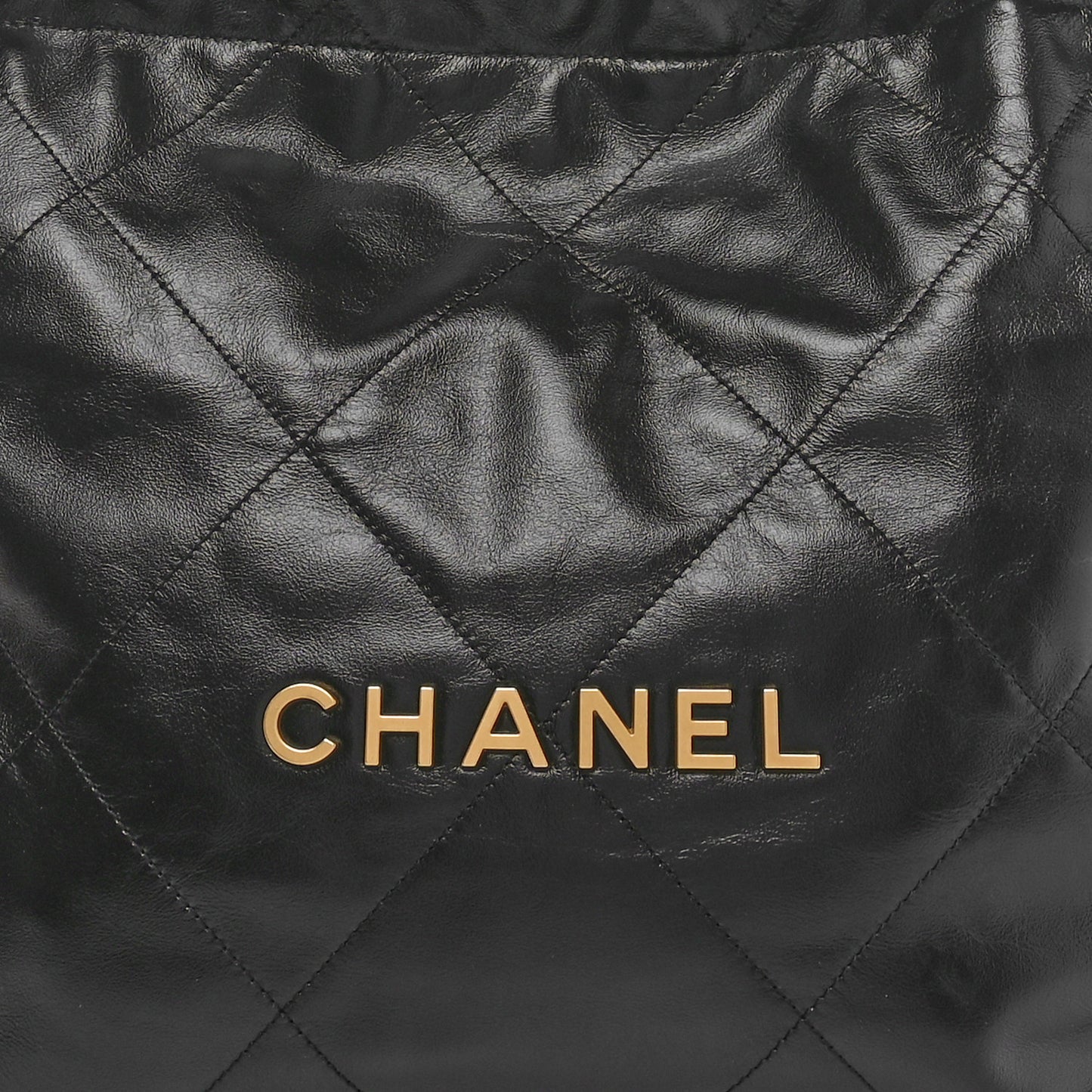 Shiny Calfskin Quilted Small Chanel 22 Black