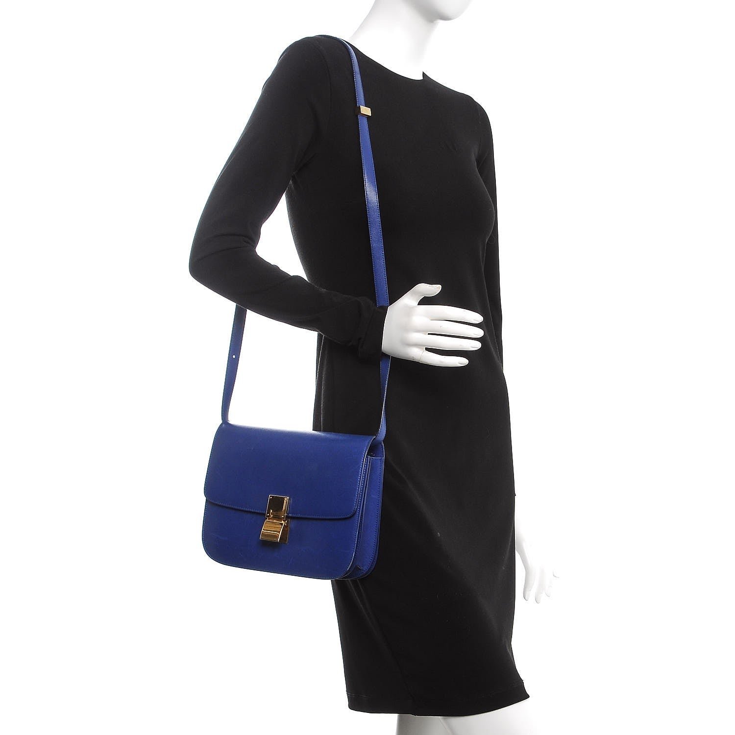 Celine Box Calfskin Medium Classic Box Flap Bag Indigo 2 of 16