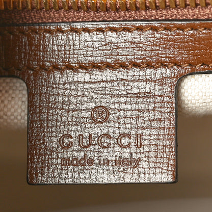 Gucci GG Supreme Monogram Azalea Calfskin Small Retro Interlocking G Tote Bag Beige Ebony Brown Sugar 6 of 10