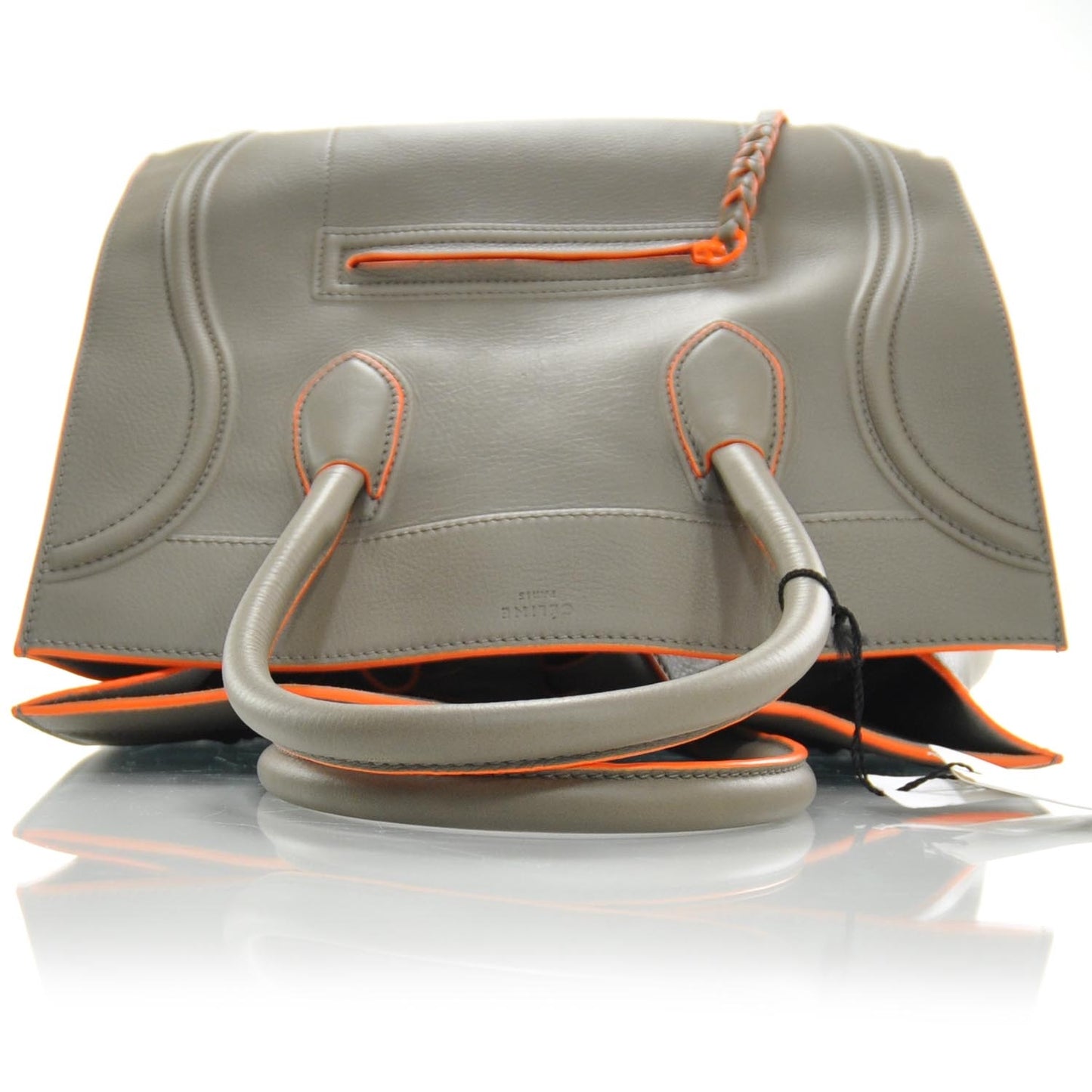Smooth Calfskin Large Phantom Luggage Grey Orange