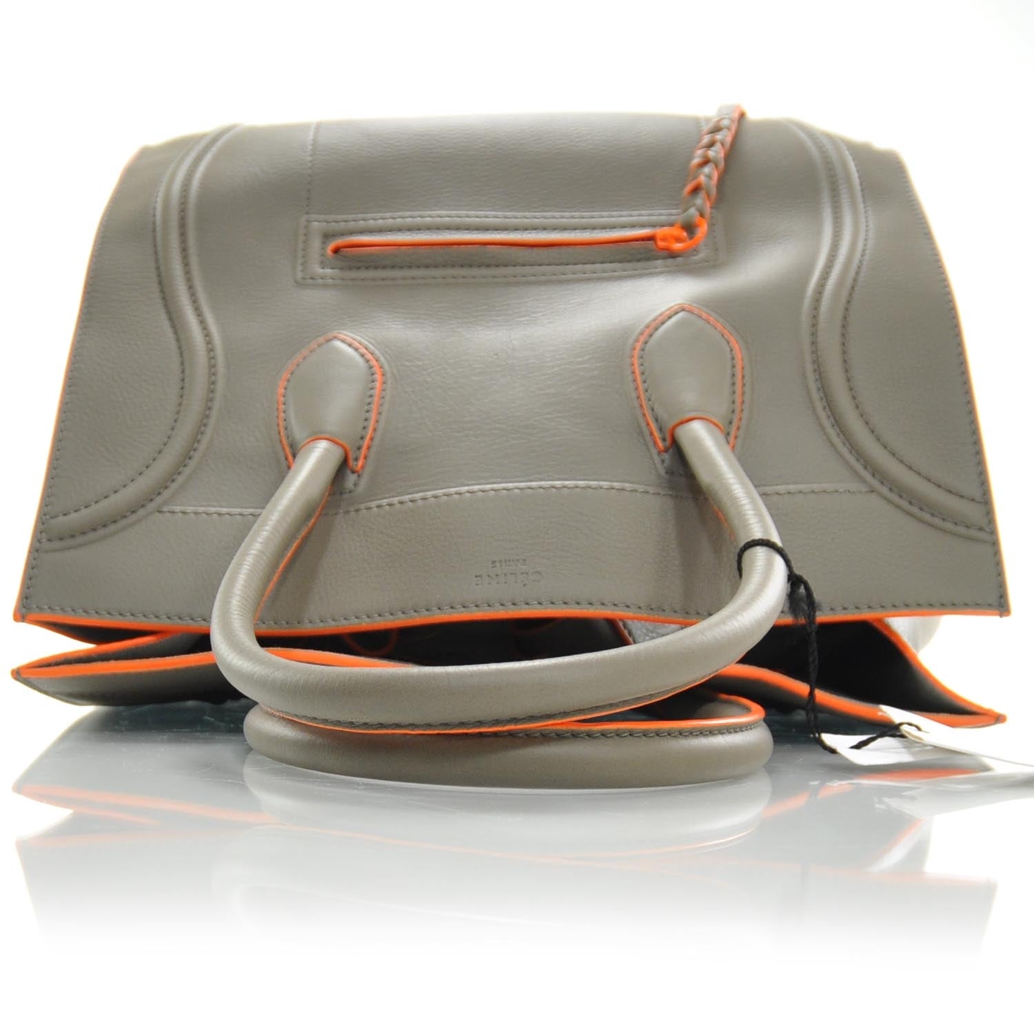 Celine Smooth Calfskin Large Phantom Luggage Grey Orange 5 of 9