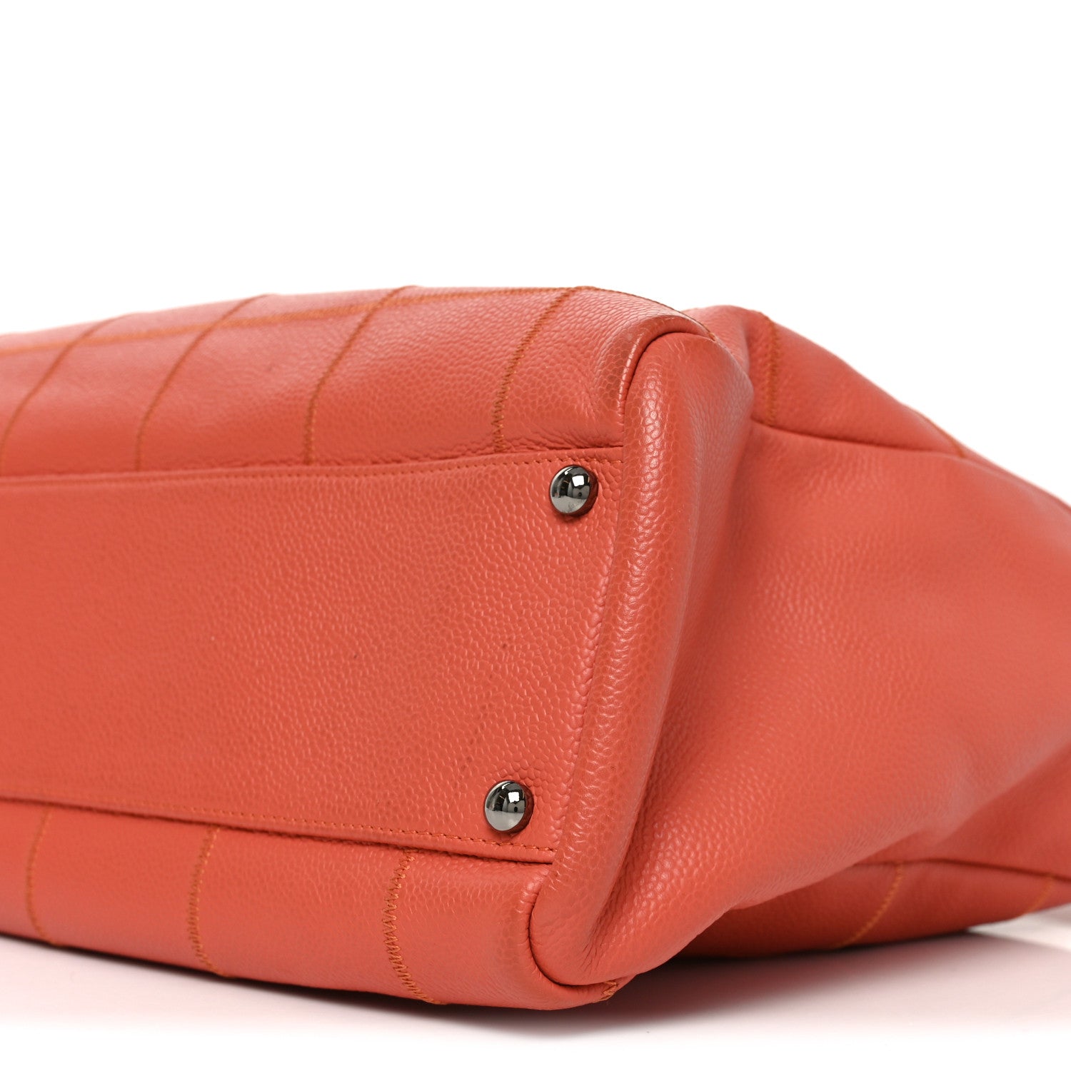 Chanel Caviar Square Stitched Large Tote Orange 10 of 10