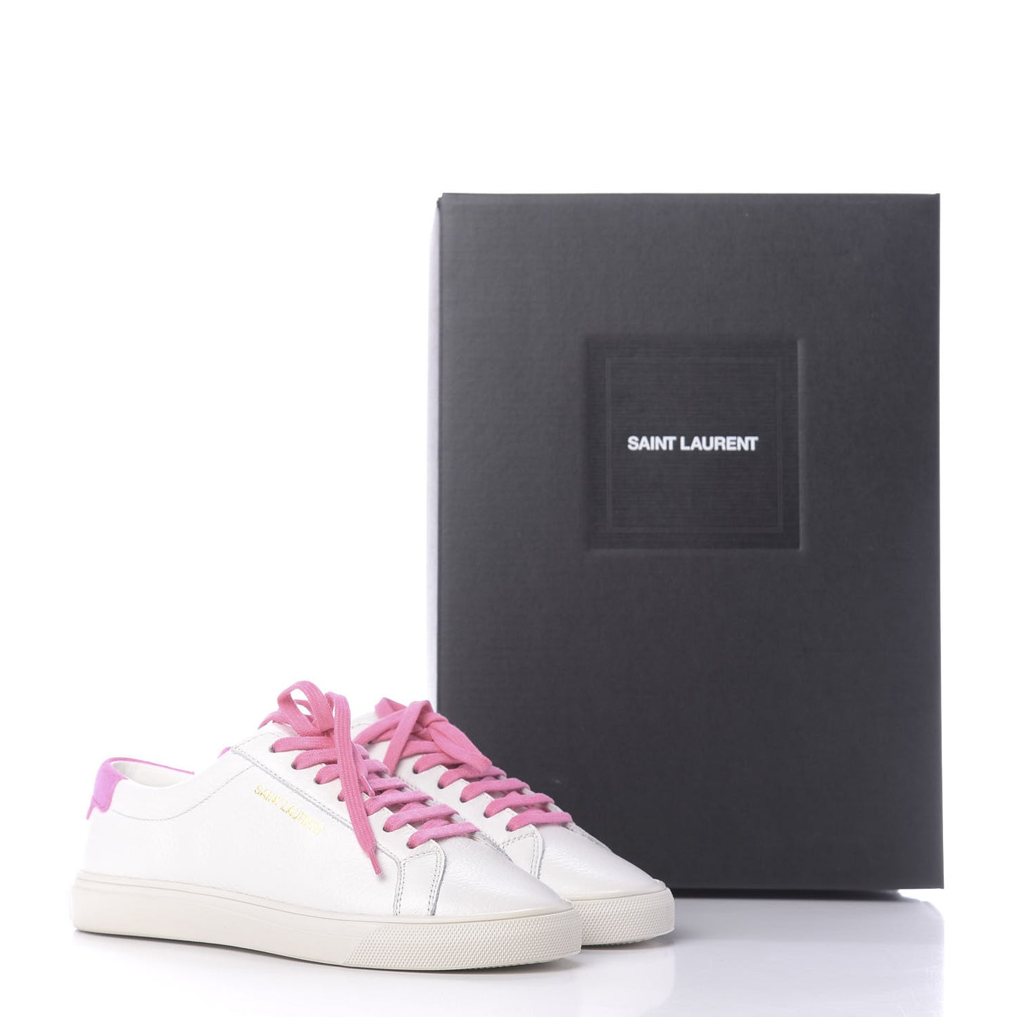Grained Calfskin Andy Low Top Sneakers 35 White Pink