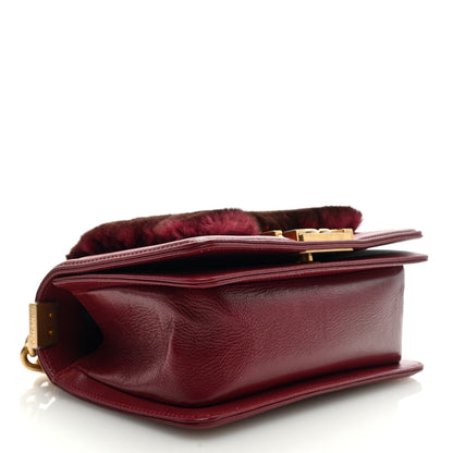 Chanel Orylag Rabbit Fur Calfskin Small Boy Flap Burgundy 4 of 9