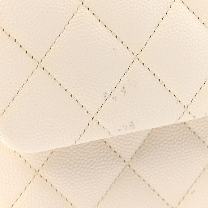 Chanel Caviar Quilted Medium Double Flap White 12 of 13