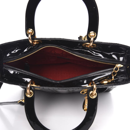 Christian Dior Patent Cannage Large Lady Dior Black 5 of 12