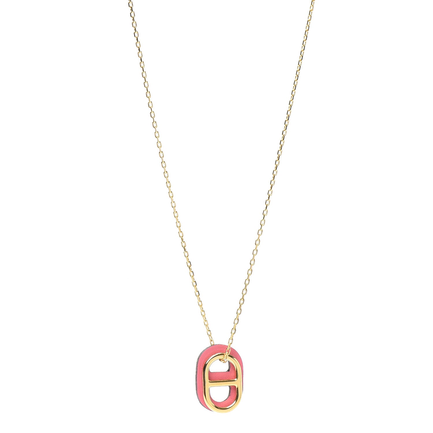 Hermes Swift O'Maillon Pendant Necklace Rose Azalee 1 of 4
