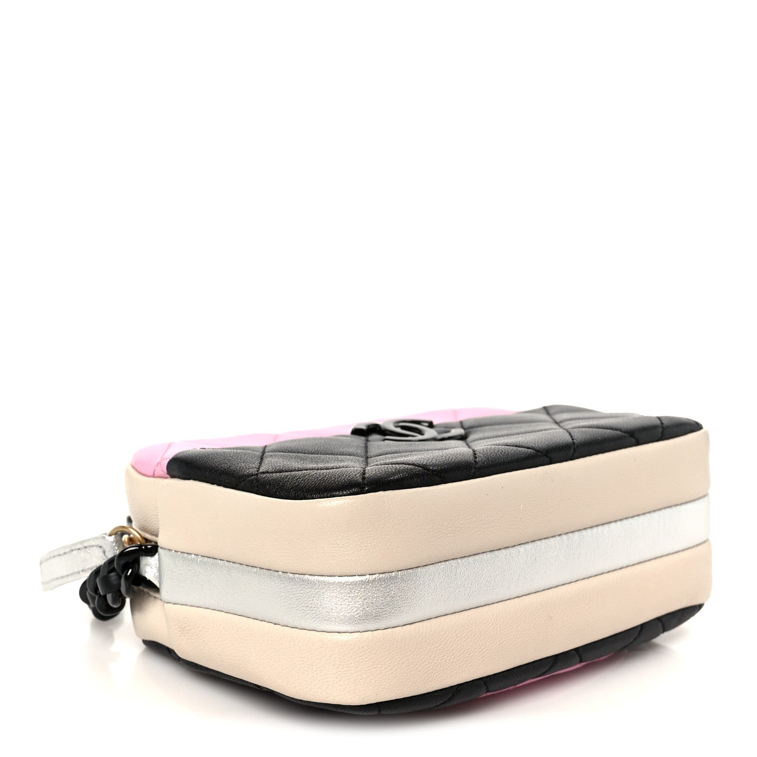 Chanel Shiny Lambskin Monochrome Chain Mini Camera Case Bag Pink Black Silver 4 of 11