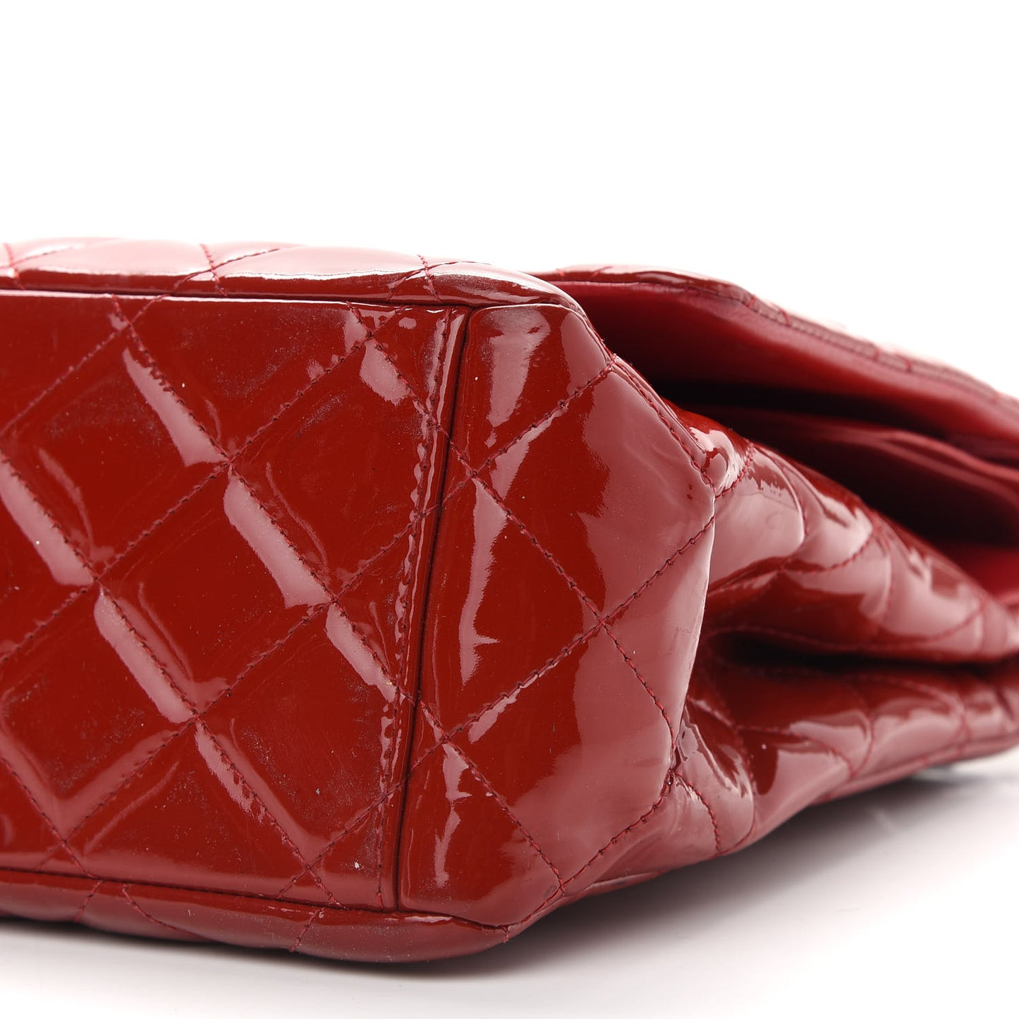 Patent Quilted Maxi Double Flap Red