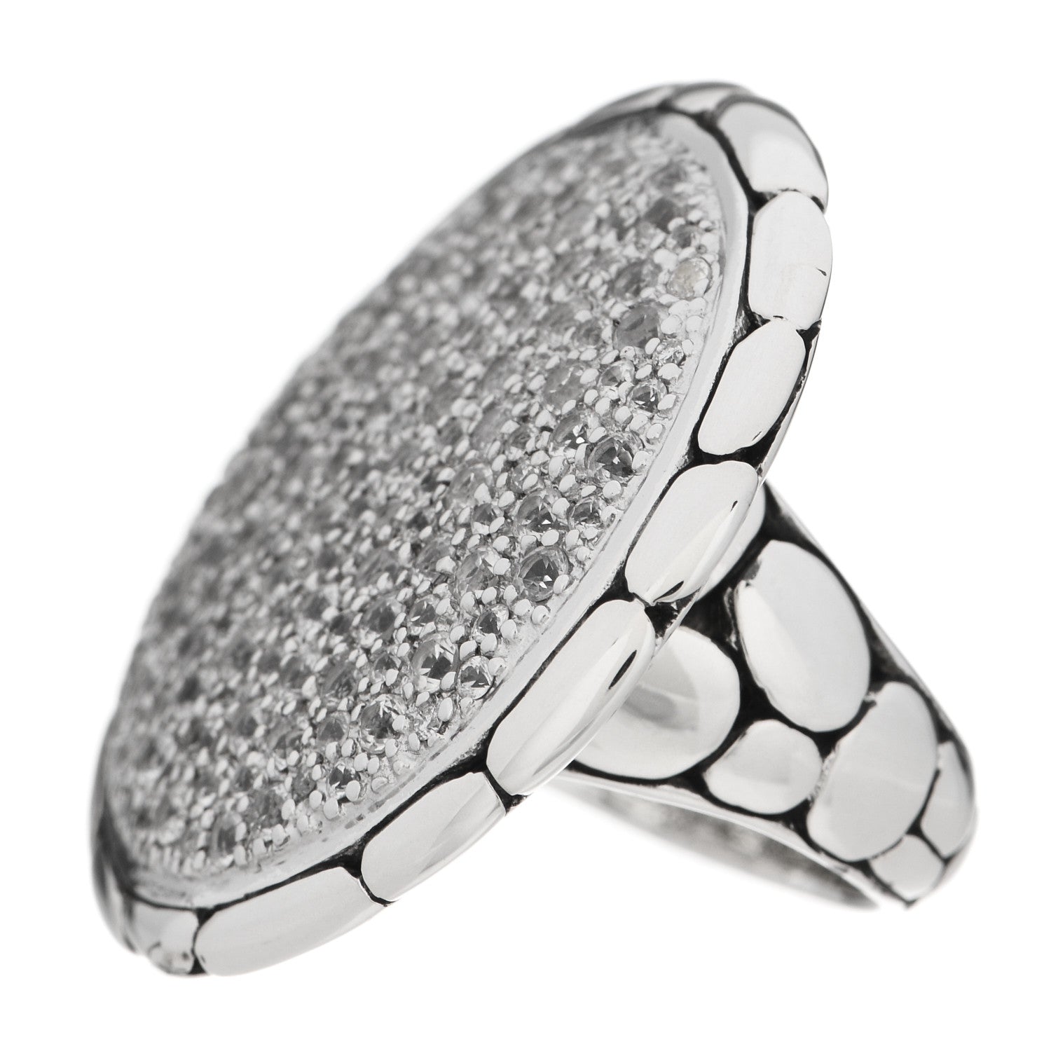 John Hardy Sterling Silver White Sapphire Kali Lava Ring 54 6.75 3 of 6