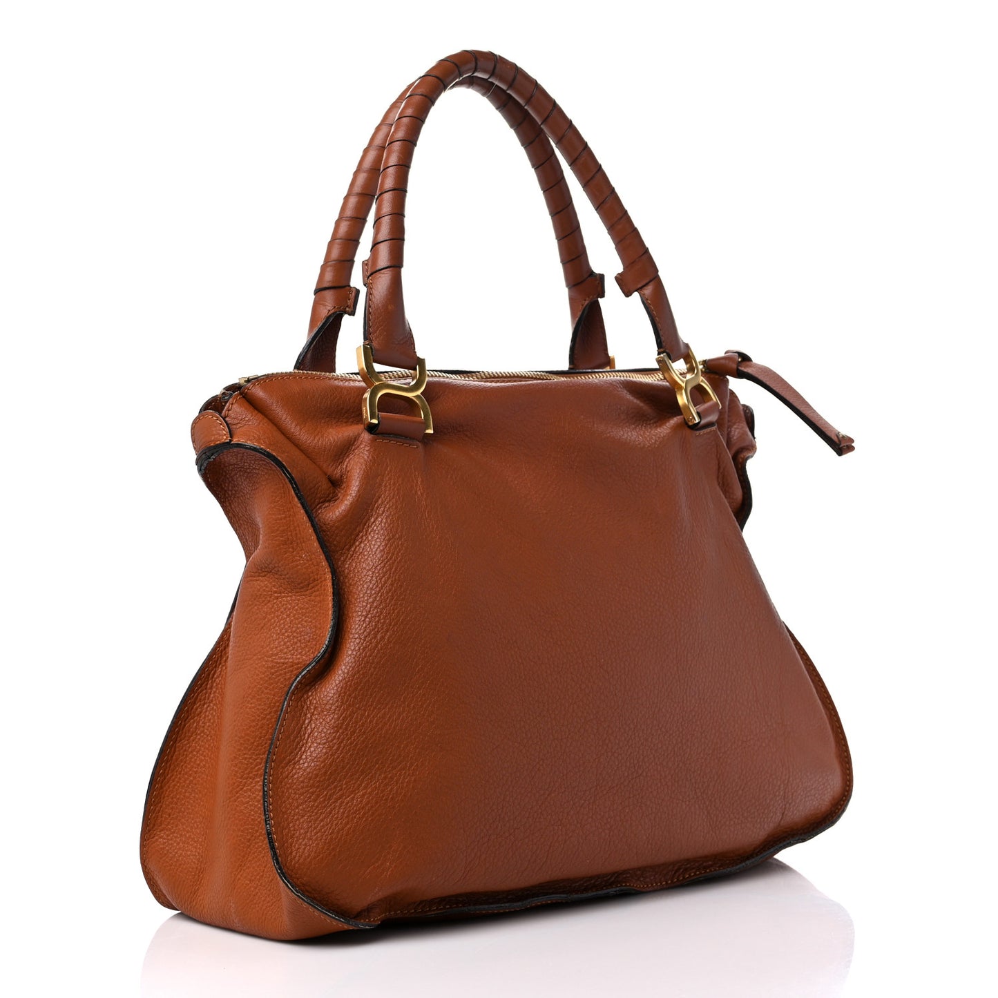 Calfskin Large Marcie Satchel Tan