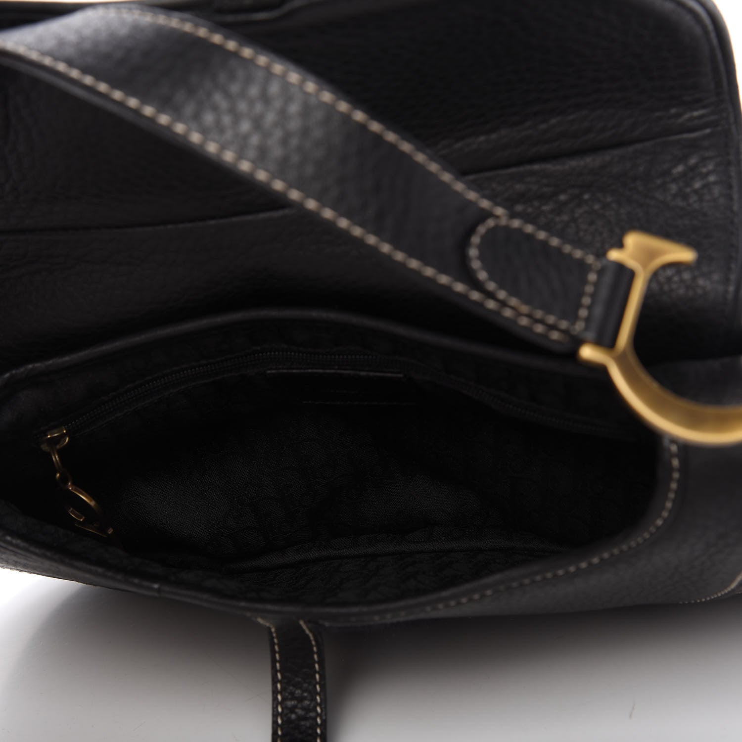 Christian Dior Calfskin Double Saddle Bag Black 5 of 10