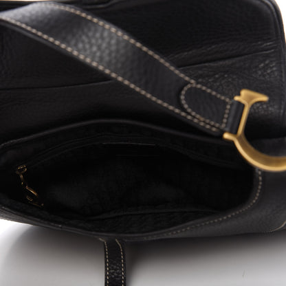 Christian Dior Calfskin Double Saddle Bag Black 5 of 10