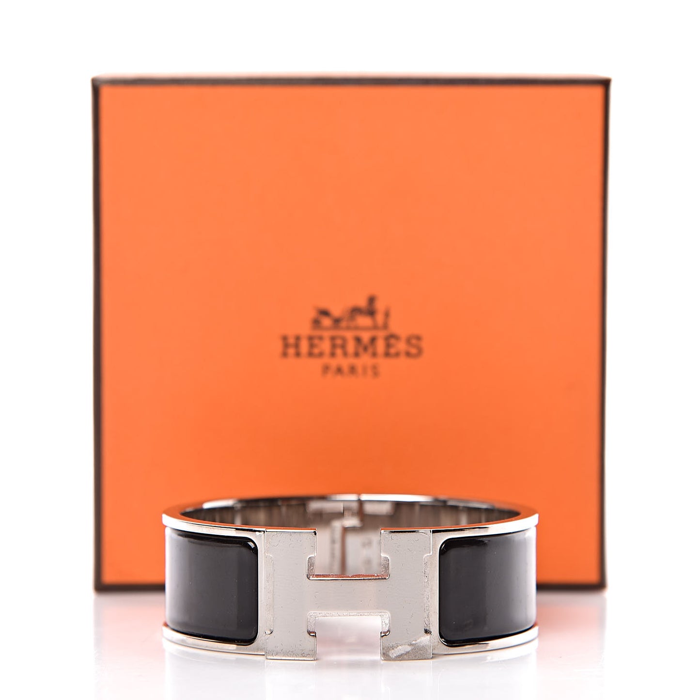 Enamel Wide Clic Clac H Bracelet PM Black