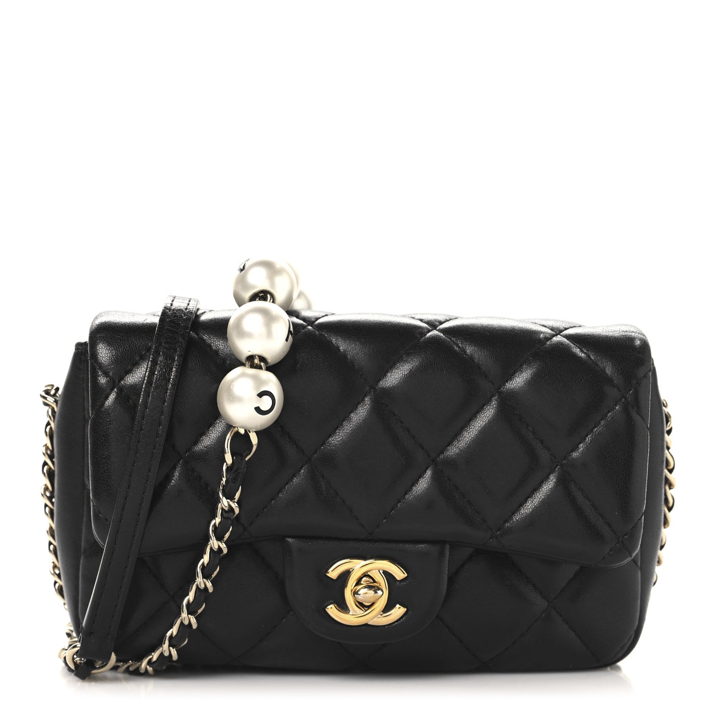 Lambskin Quilted Mini My Precious Flap Black