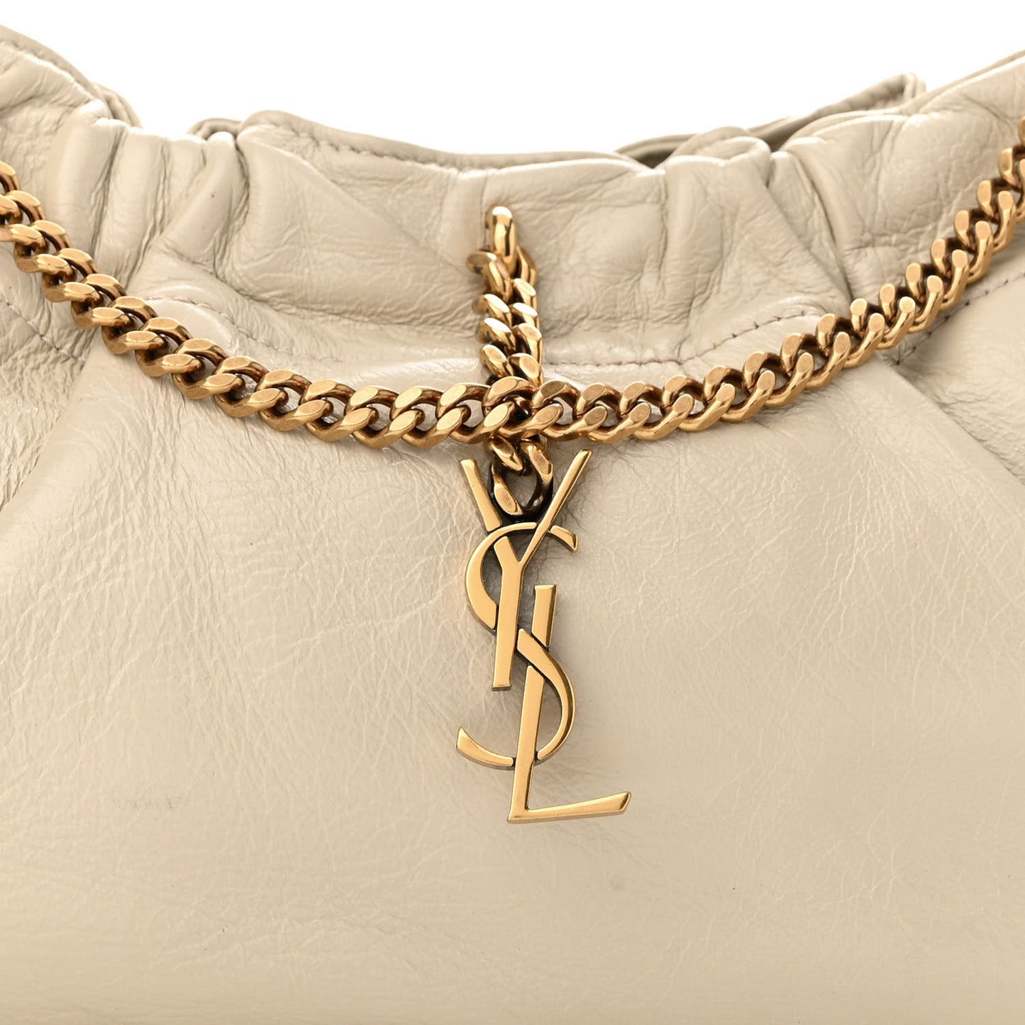 Calfskin Pac Pac Ruched Hobo Winter White