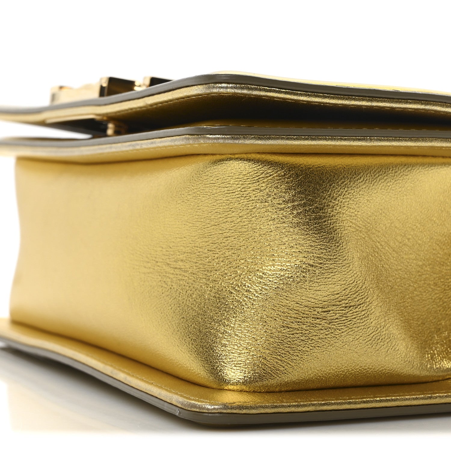 Chanel Metallic Patent Calfskin Quilted Small Boy Flap Gold 10 of 10